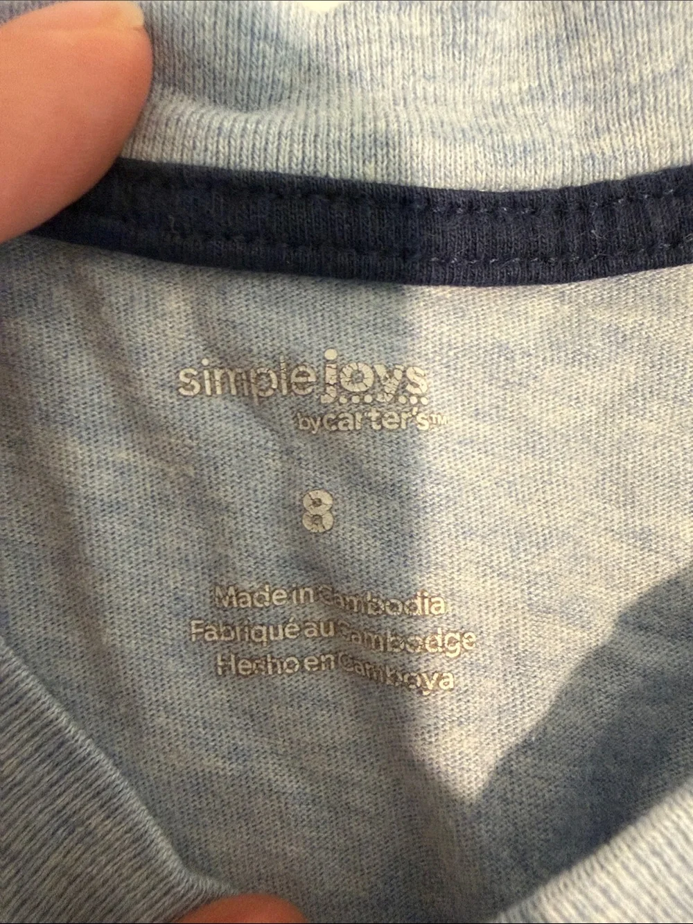 SIMPLE JOYS BY CARTERS Blue & Gray Boys Kids Tees size 8 Lot of 2